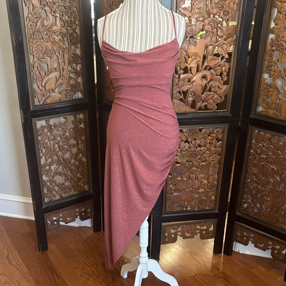 Elegant Pink Glitter Dress